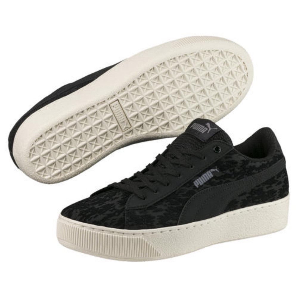 PUMA Vikky Platform Velvet Rope Black Animal Print Sneaker Women’s Shoes Sz 8.5